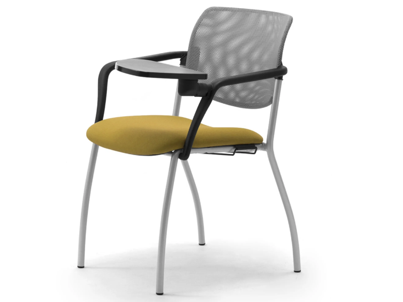 LAILA - Steel and fabric training chair with armrests by Leyform