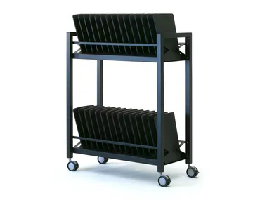 OCEAN - Steel Trolley with shelving by Leyform