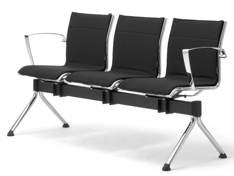 ORIGAMI LX - Freestanding steel beam seating with armrests by Leyform