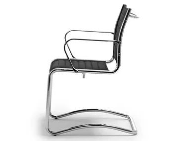 ORIGAMI TD - Cantilever chrome plated steel and fabric by Leyform