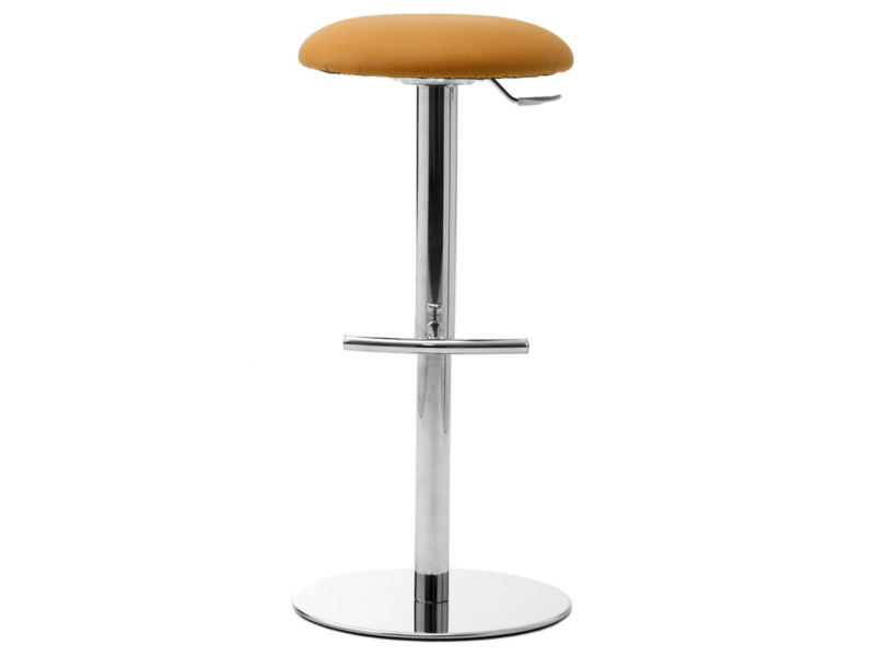 PUNTO - High swivel fabric and chrome steel stool with footrest by Leyform