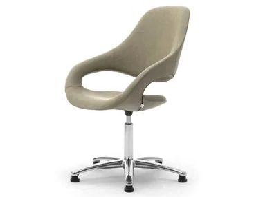 SAMBA PLUS - Swivel leather office chair with 5-Spoke base by Leyform