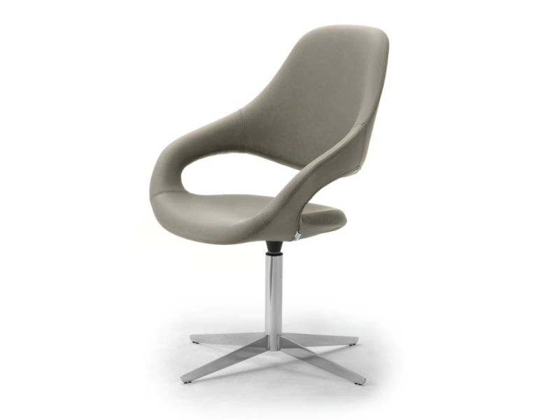 SAMBA PLUS - With 4-spoke base Eco-leather easy chair with armrests by Leyform