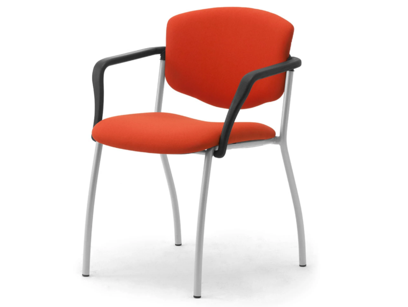 VALERIA - Steel and fabric chair with linking device with armrests by Leyform