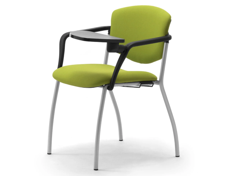 VALERIA - Steel and fabric training chair with writing tablet by Leyform