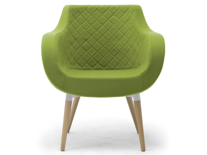 VICTORIA - Wool easy chair with armrests by Leyform