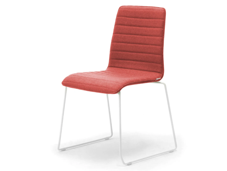 ZEROSEDICI - Sled base fabric chair with fire retardant padding with linking device by Leyform
