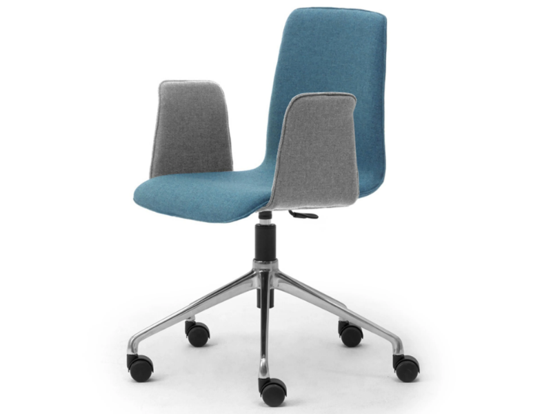 ZEROSEDICI - Trestle-based fabric office chair with armrests by Leyform