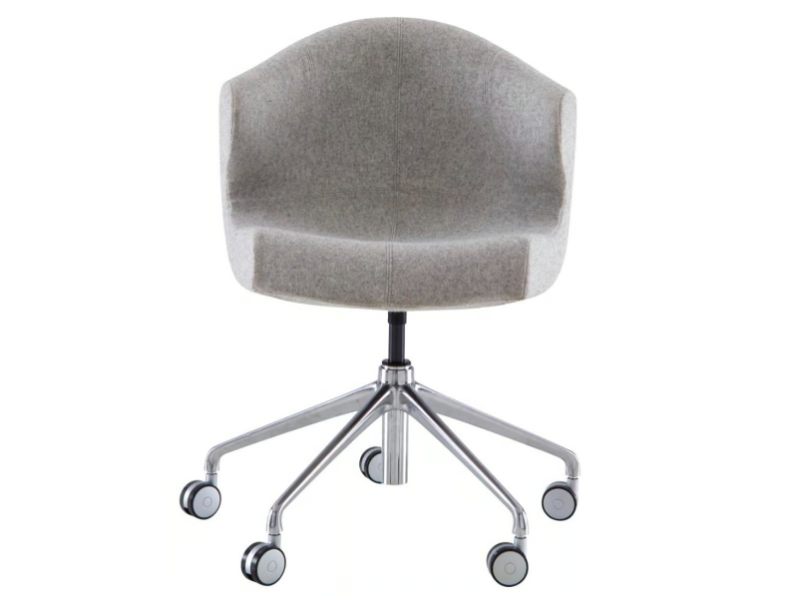 ALSTER - Swivel fabric office chair with castors with 5-Spoke base by Ligne Roset