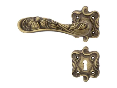 ARTE - Chromed brass door handle on rose with lock by LINEA CALI'