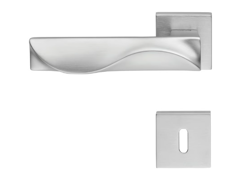 DUNE - Design brass door handle with lock by LINEA CALI'