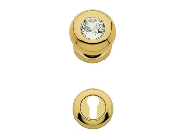 ELIKA CRYSTAL - Chromed brass door knob with Swarovski® Crystals with lock by LINEA CALI'