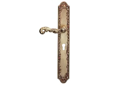 POESIA - Chromed brass door handle on back plate by LINEA CALI'