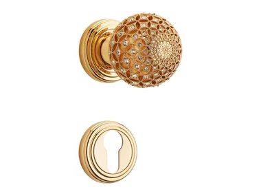SOGNO - Brass door knob with Swarovski® Crystals by LINEA CALI'