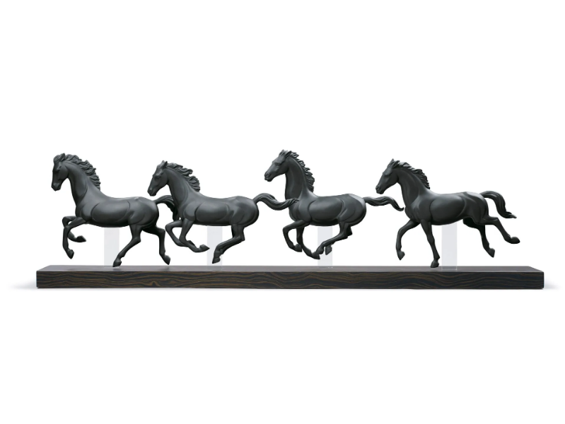 GALLOPING HERD HORSES - Porcelain sculpture by Lladró