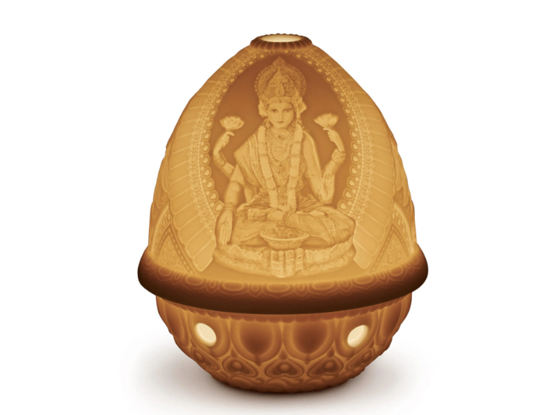GODDESS LAKSHMI - Cordless porcelain table lamp by Lladró