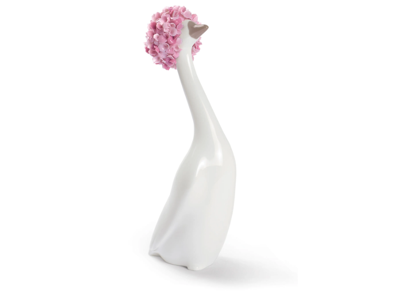 GOOSSIPING GOOSE PINK - Porcelain decorative object by Lladró