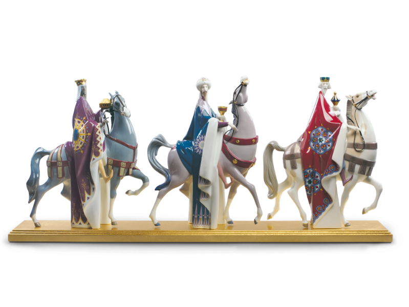KINGS MELCHIOR, GASPAR AND BALTHASAR - Christmas porcelain decorative object by Lladró