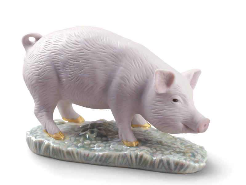 THE PIG MINI - Porcelain decorative object by Lladró