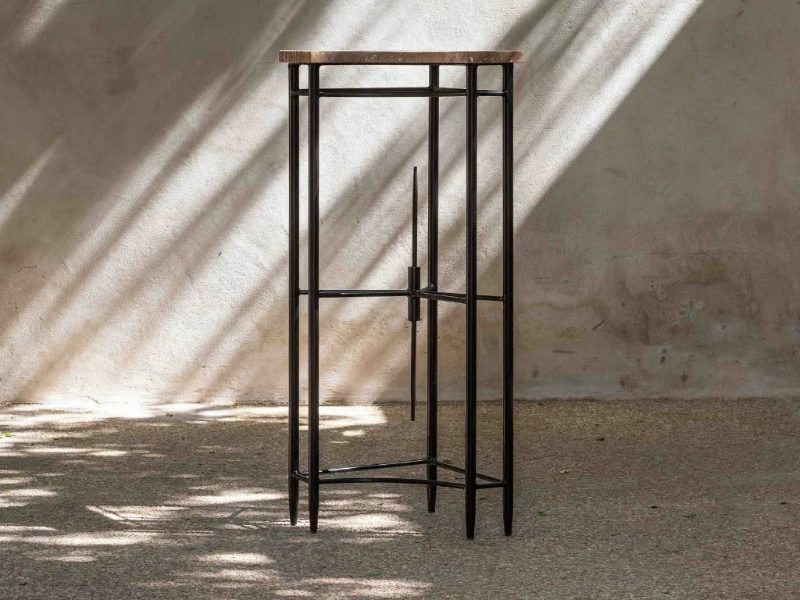 GOL004 - Travertine high side table by LO Contemporary
