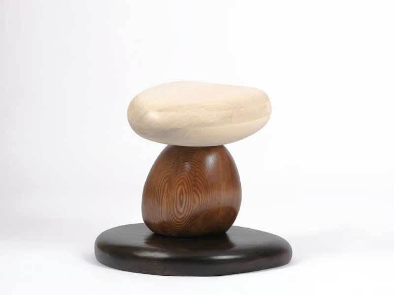 IMMERSION - Low wooden stool by LO Contemporary