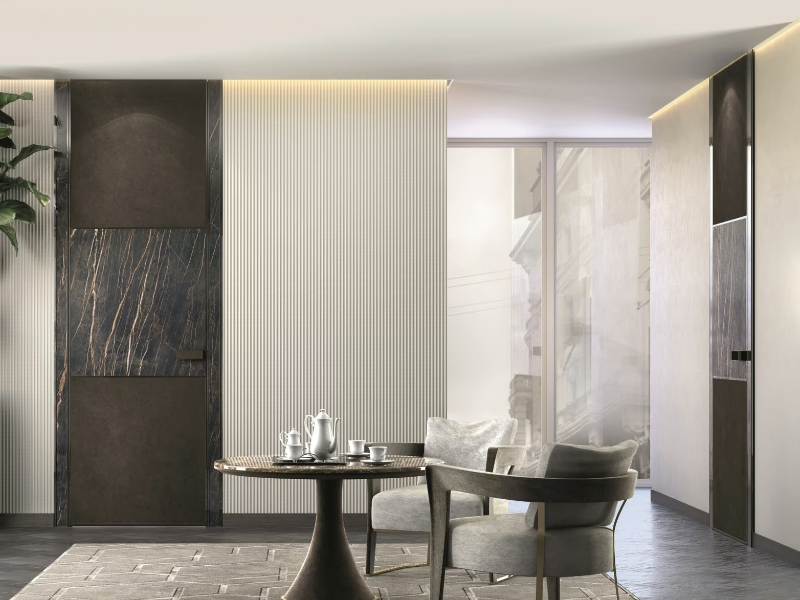 BE MINE - Hinged leather door by Longhi