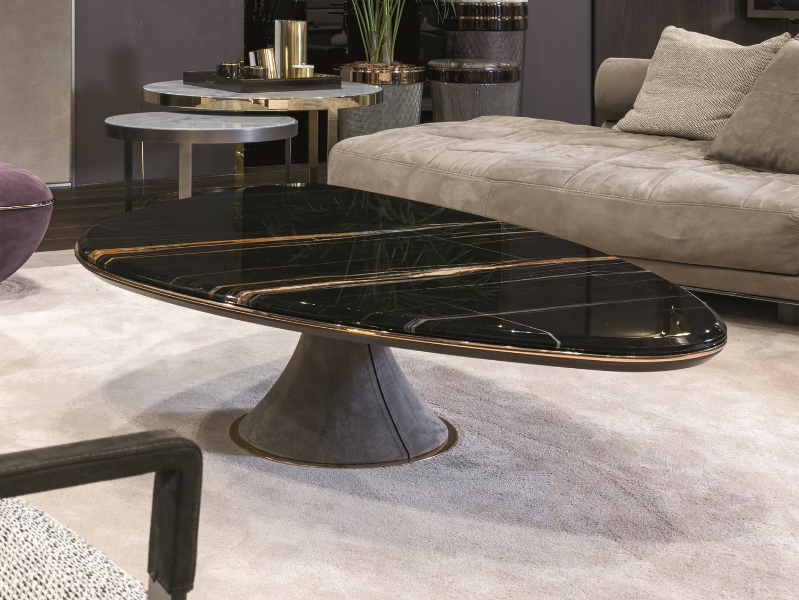 GEHRY - Marble coffee table for living room by Longhi