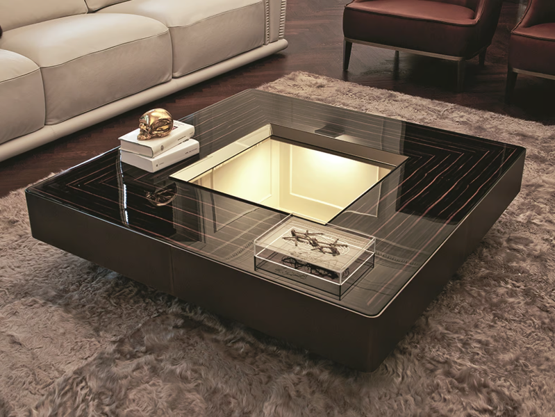 LORD - Square coffee table with tray by Longhi