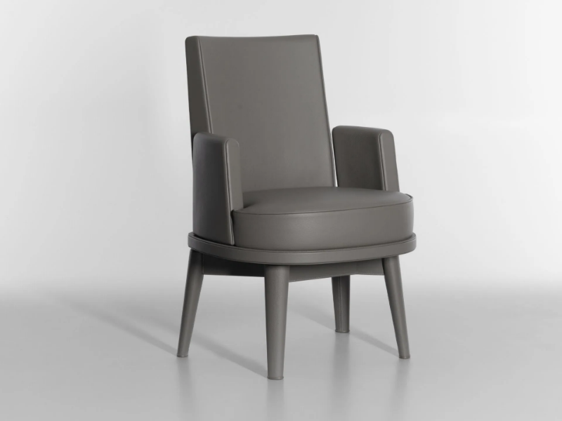 BARRIE - Leather easy chair with armrests by Lorenzo Tondelli