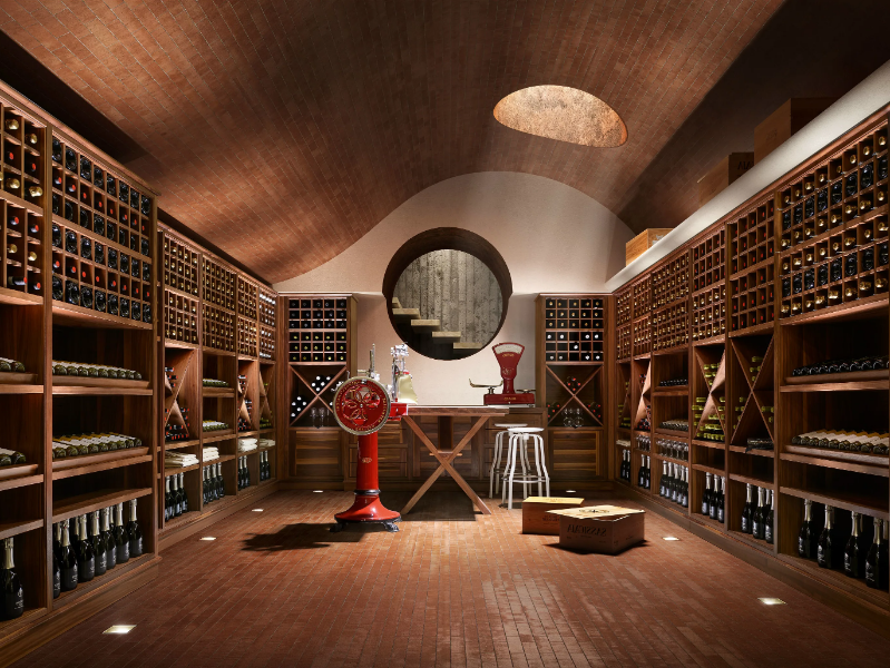 LA CANTINA - Walnut wine storage by L'Ottocento