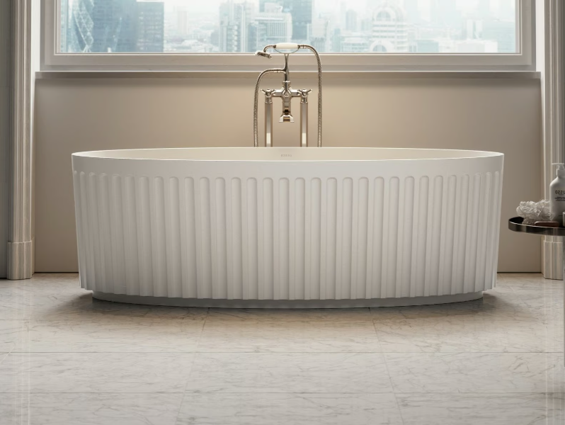 JADORE I - Freestanding oval Resin Stone bathtub by LUSSO
