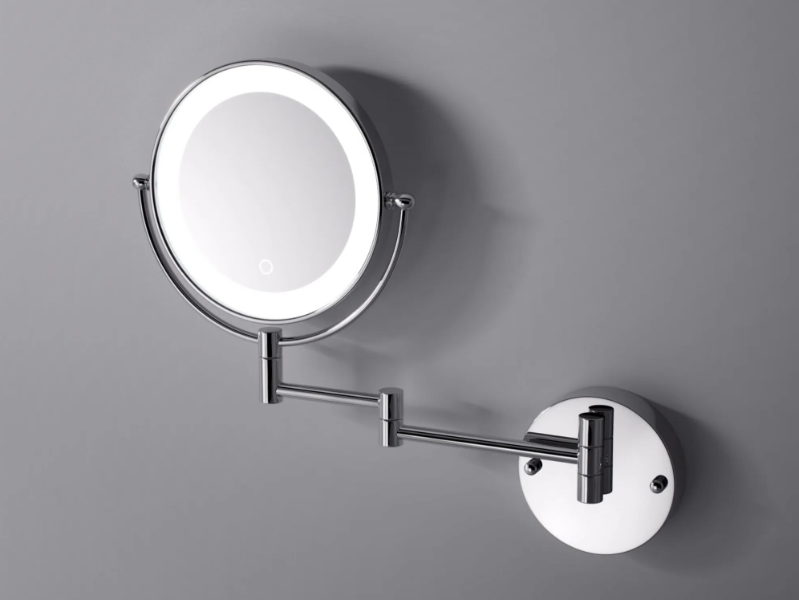 VOGUE - Wall-mounted round shaving mirror with integrated lighting by LUSSO