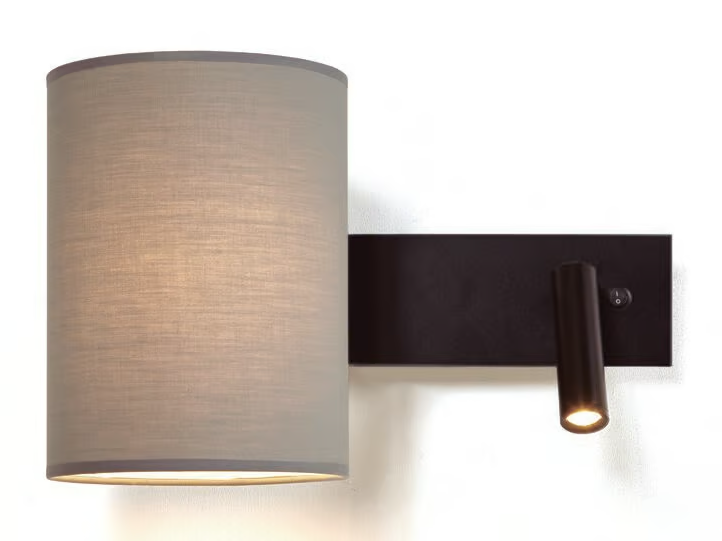 TORSO - Adjustable metal and raffia reading lamp by Luxcambra