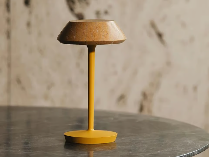 mini FIORE YELLOW - Rechargeable marble table lamp by Maami Home