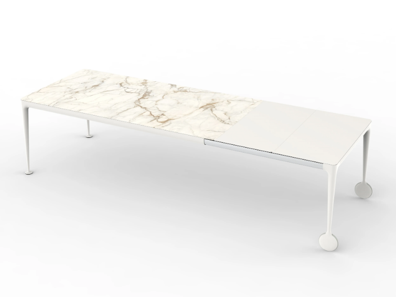 BIG WILL - Extending aluminium table with wooden or gres top by Magis