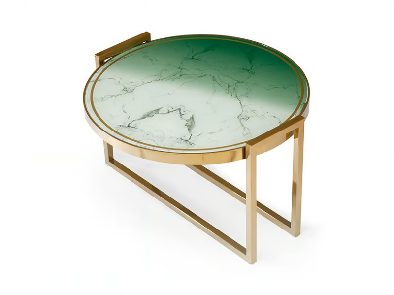 NORMAN - Round decorated glass coffee table by Mambo Unlimited Ideas