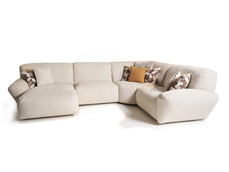 BELUGA - Corner microfiber sofa by Mantellassi 1926