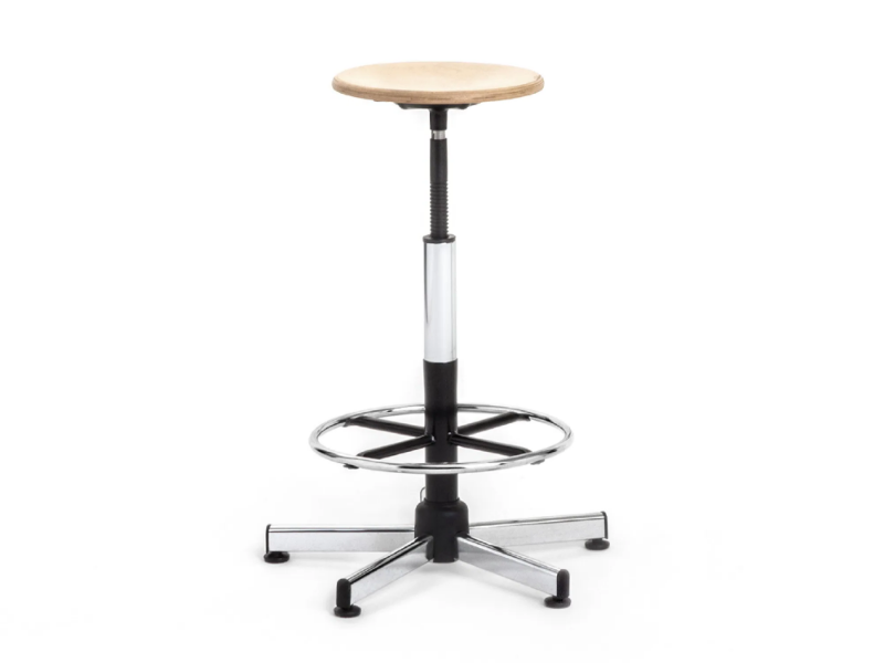 WORK - Height-adjustable beech office stool by Mara