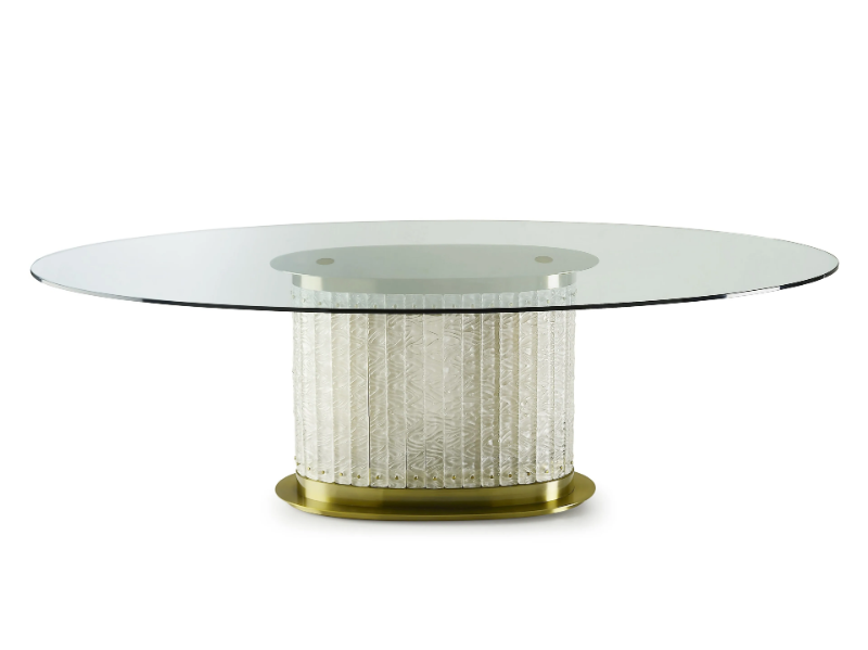 HOWARD - Oval glass coffee table for living room by Marioni