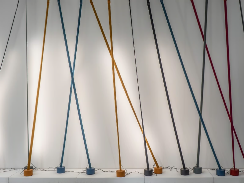 ELASTICA - LED height-adjustable elastic fabric floor lamp by Martinelli Luce