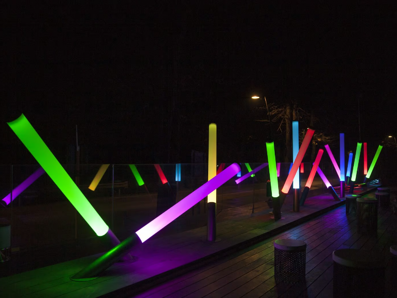 PISTILLO - LED RGB methacrylate floor lamp by Martinelli Luce