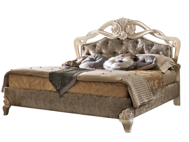 EMOZIONI - Wooden double bed with tufted headboard by Martini Interiors