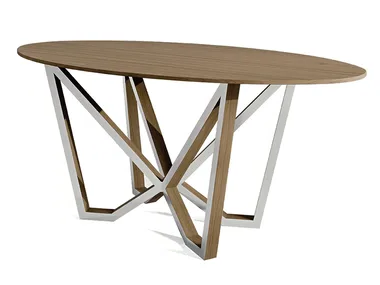 KEVIN - Oval solid wood dining table by Martini Interiors