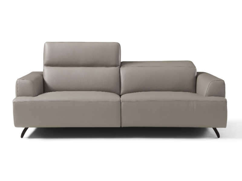 TEOREMA - Recliner leather sofa with headrest by Max Divani