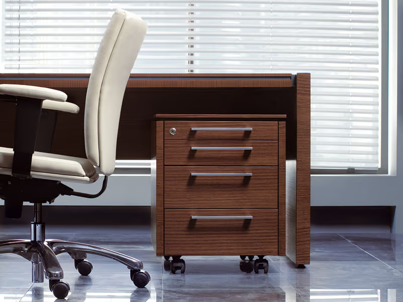 STATUS - Melamine-faced chipboard office drawer unit with castors by Mdd