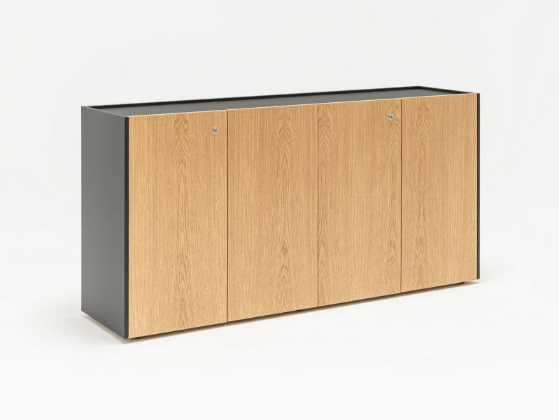 VIGA - Low wooden office storage unit with lock by Mdd