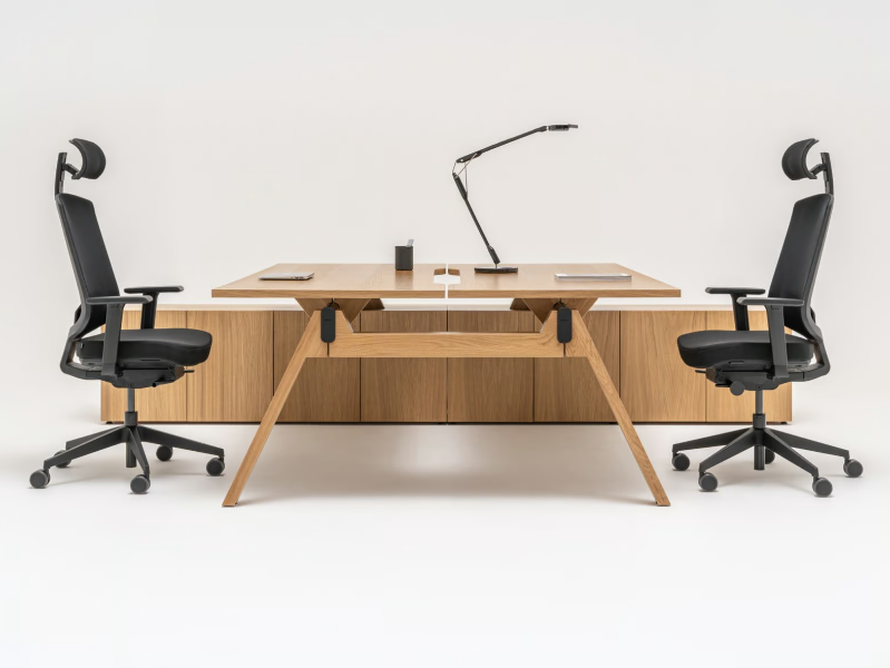 VIGA - Sectional multiple wooden office desk with shelves by Mdd