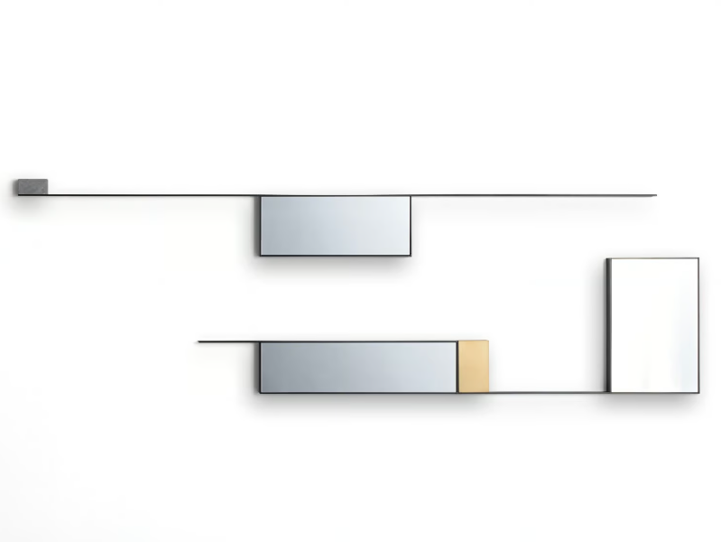 MIRROR LINES - Framed wall-mounted steel mirror by MDF Italia