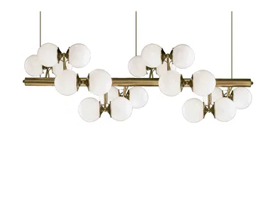 MEK 11 - Horizontal chandelier in wrought iron by Mechini