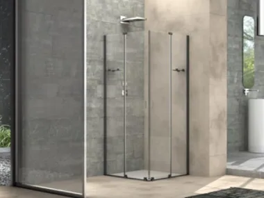 ILLUSION - Square glass shower cabin with sliding door by MEGIUS
